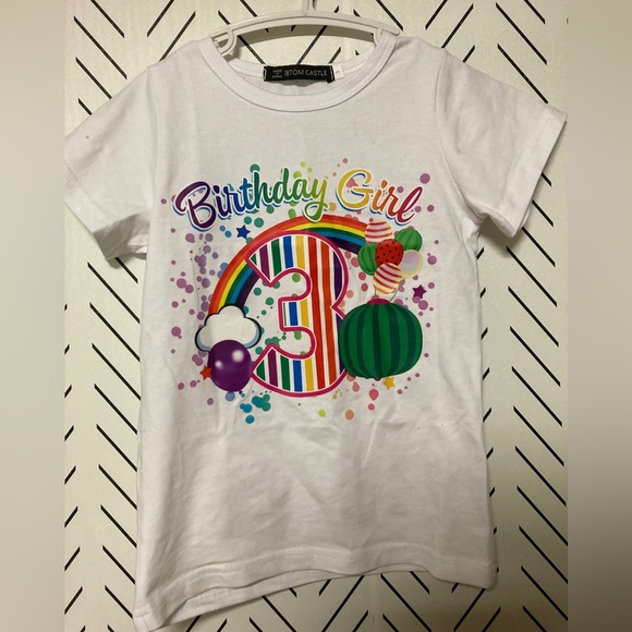 ABSOLUTELY ♥️ ADORABLE GIRLS 3rd Birthday Tee + Sequin Leggings Set 🎉 🎂 🧁 - Picture 3 of 7